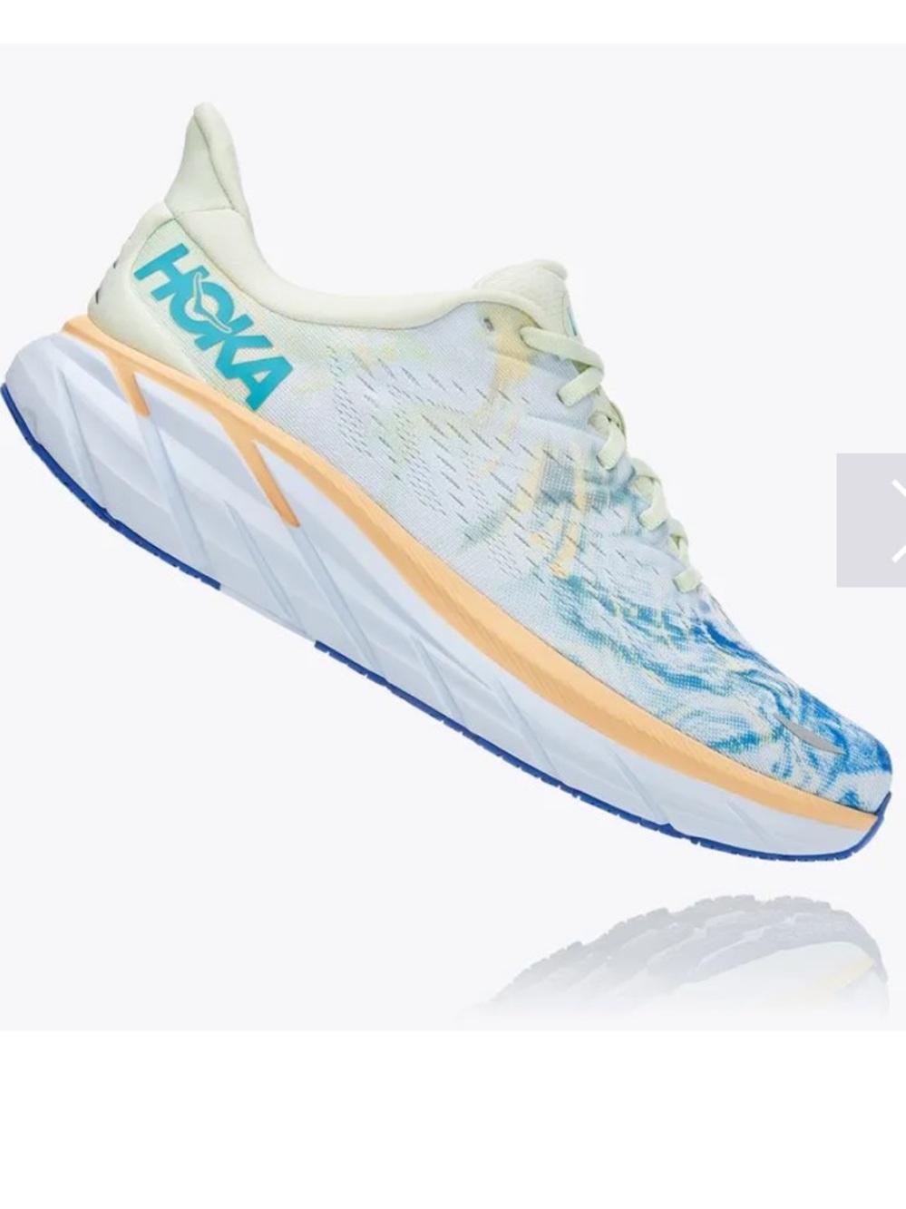 Hoka Women's Running Shoes - Blue, White & Tan Accents